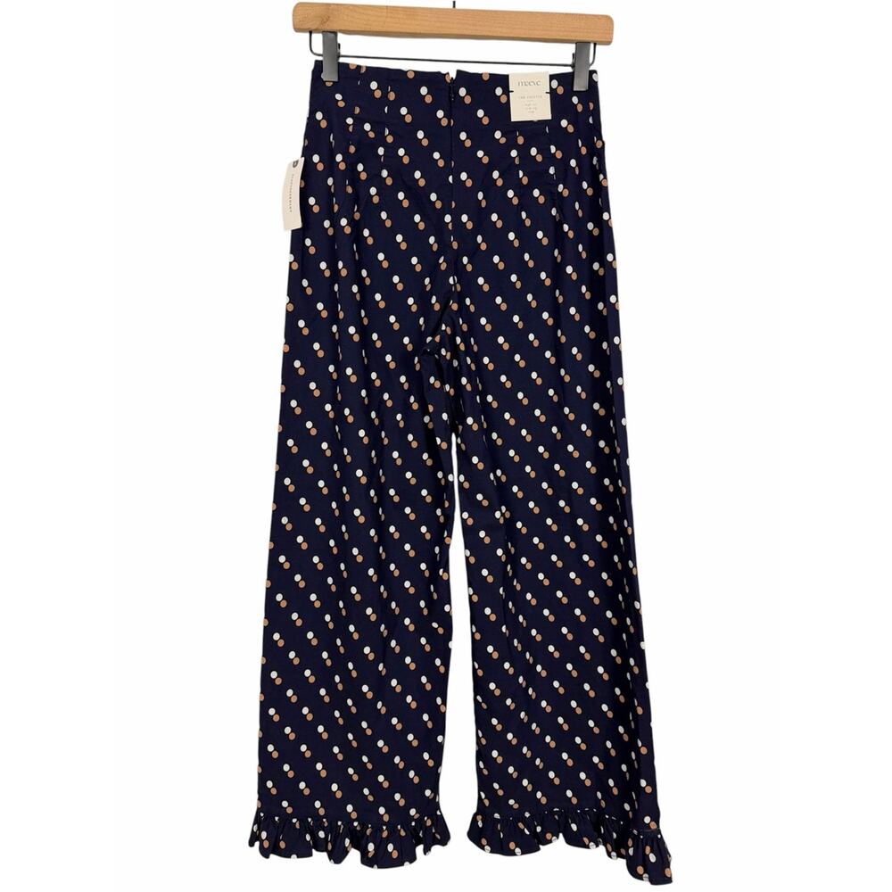 Anthropologie Maeve The Colette Polka Dot Pants Cropped Wide Leg Size 25 NEW - Picture 7 of 11